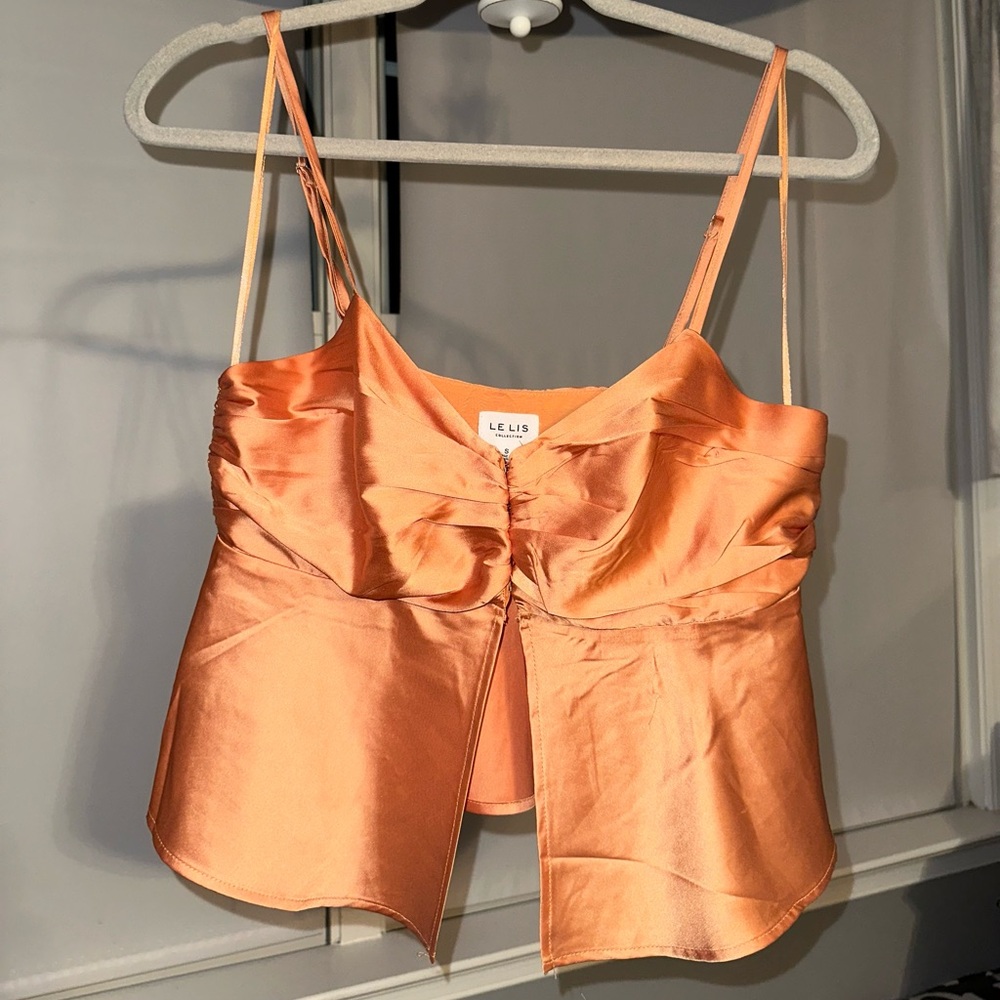 Orange Satin Camisole Top